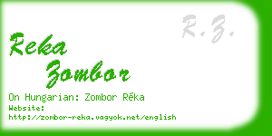 reka zombor business card