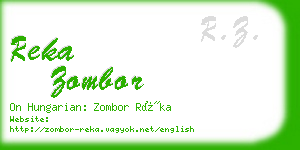 reka zombor business card